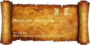 Mentzer Bertram névjegykártya